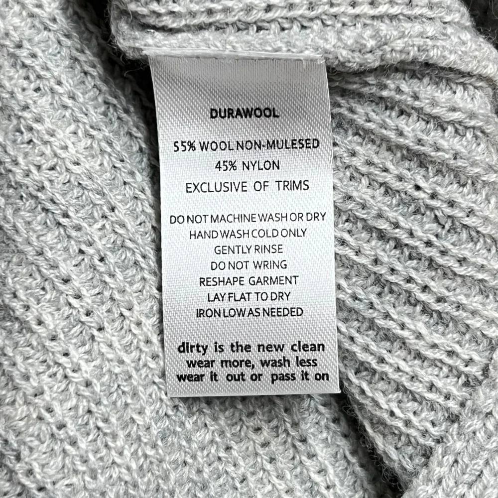 Toad&Co Womens Gray Durawool Knit Hoodie Sweater Large Oversized Wool Blend EUC - Picture 4 of 7